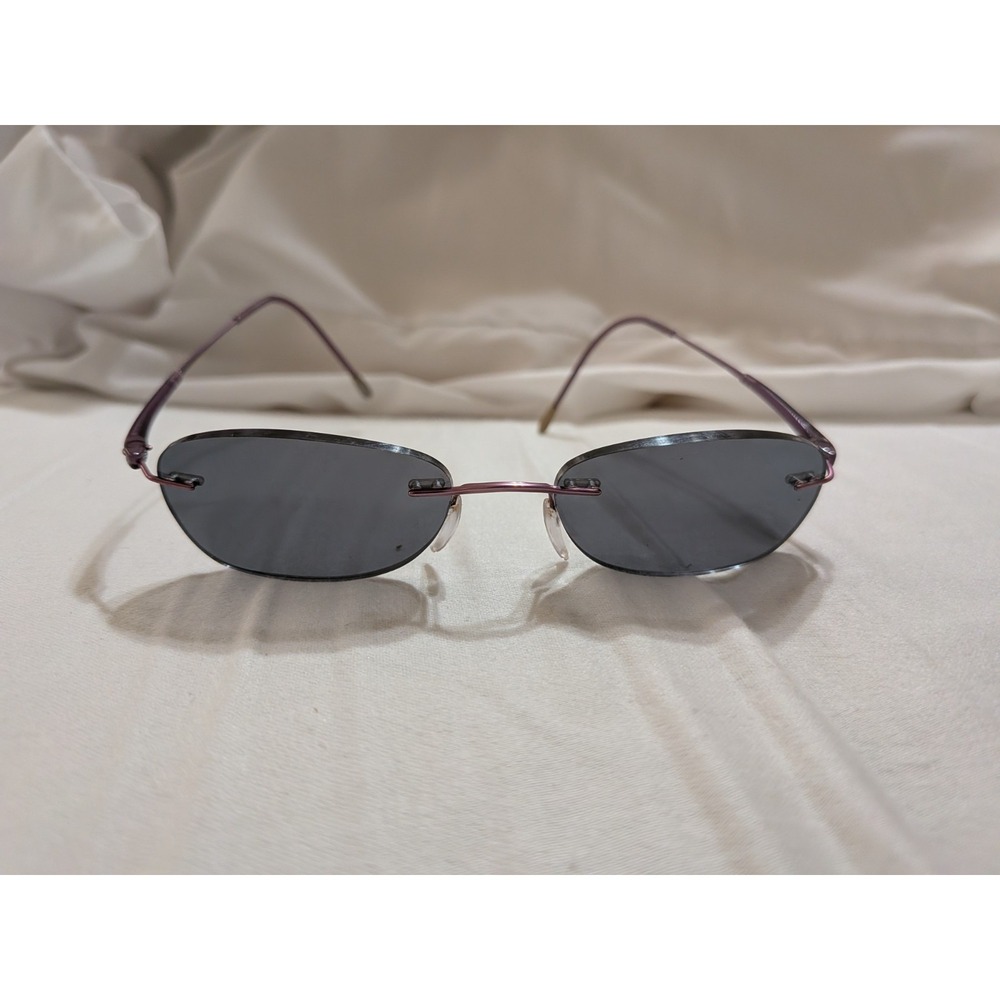 Silhouette 7710 40 6058 Titanium Purple Rimless Eyeglasses Frames 17 135 Austria